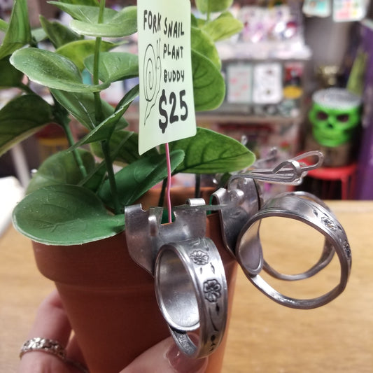 Upcycled Fork Snail Plant Buddy
