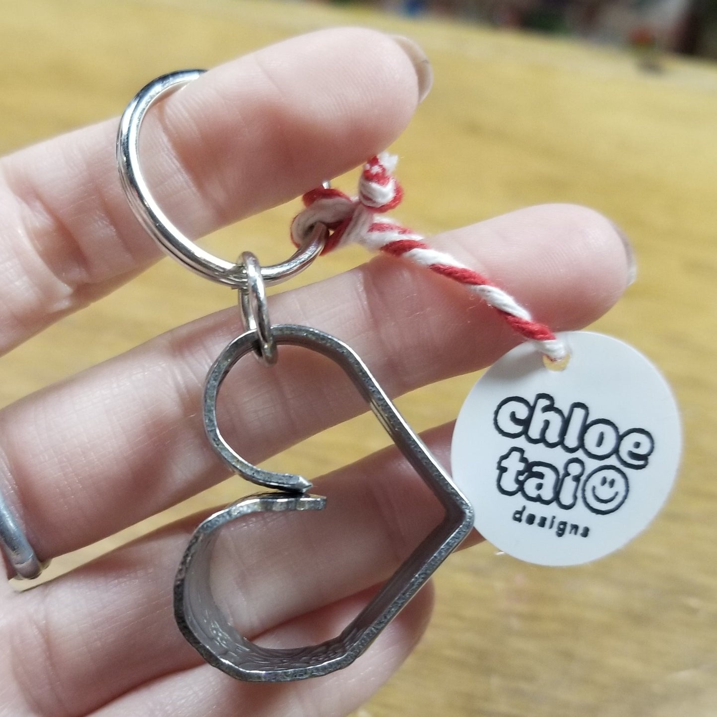 Heart KEYCHAIN Made From Vintage Silverware