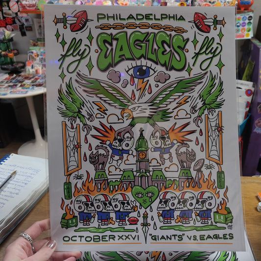 Philadelphia Football Team October PRINT by the666cat