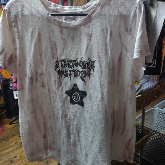 Start Over Studio with Swirly Stars Upcycled Short Sleeve Shirt by Start Over Studio
