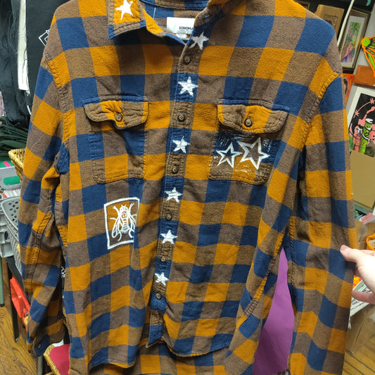 Fly and Stars Upcycled Plaid Flannel by Start Over Studio