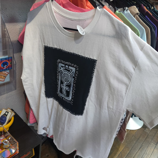 Trans Stitched Upcycled White Shirt by Start Over Studio