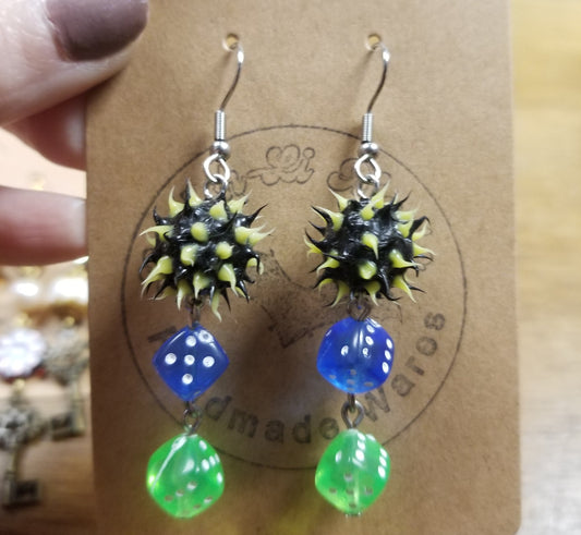 Spikey Dice EARRiNGS by Lavish-Li Made