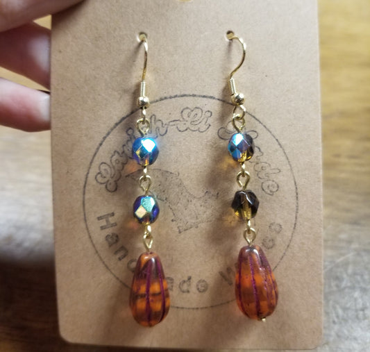Brown Jewels & Teardrops EARRiNGS by Lavish-Li Made