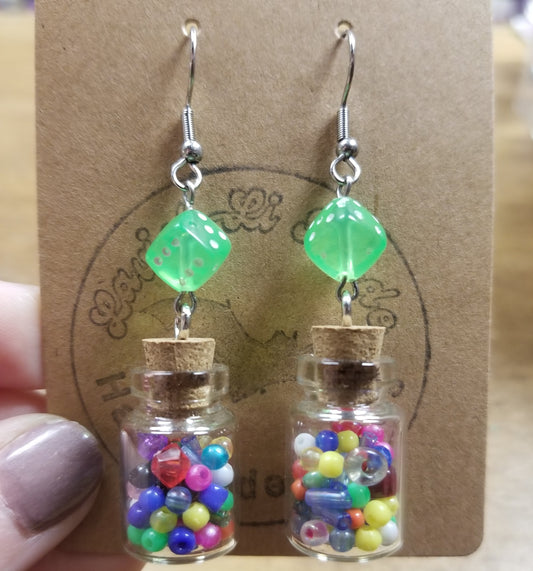 Bead Bottle Dice EARRiNGS by Lavish-Li Made