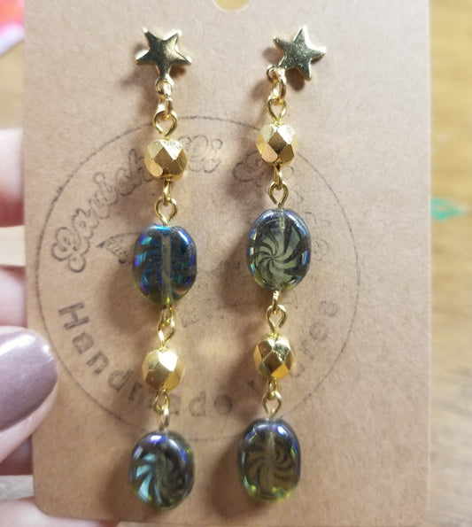 Swirly Beaded Stars EARRiNGS by Lavish-Li Made