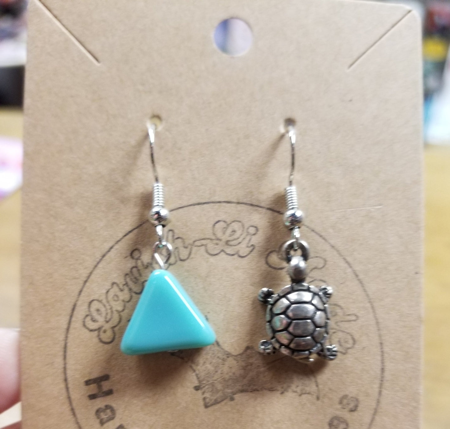 Triangle and Turtle EARRiNGS by Lavish-Li Made