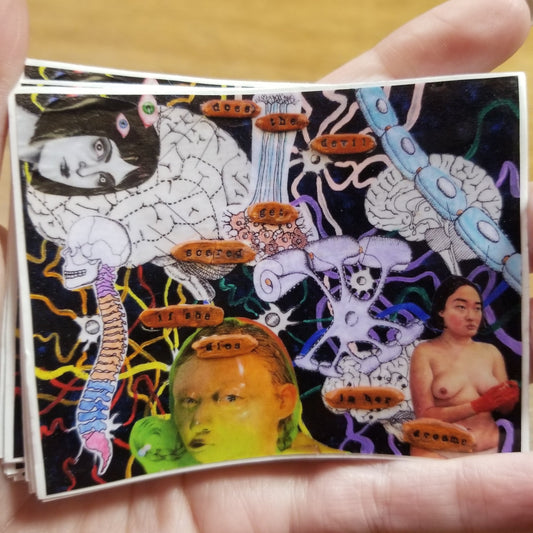 Does The Devil Get Scared collage STICKER by Lavish-Li Made