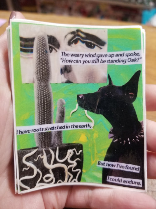 The Weary Wind Gave Up And Spoke collage STICKER by Lavish-Li Made