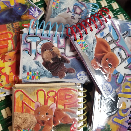 Upcycled Beanie Baby Mini Trading Card NOTEBOOKs