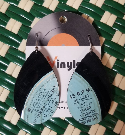 005 Aretha Franklin Mr. DJ Vinyl Record EARRINGS