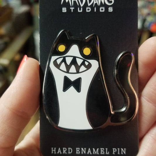 Tuxedo Cat with Teeth ENAMEL PIN