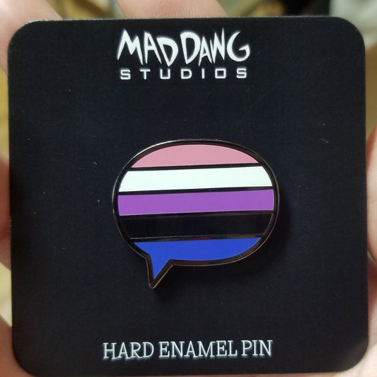 Genderfluid Pride Flag Speech Bubble ENAMEL PIN