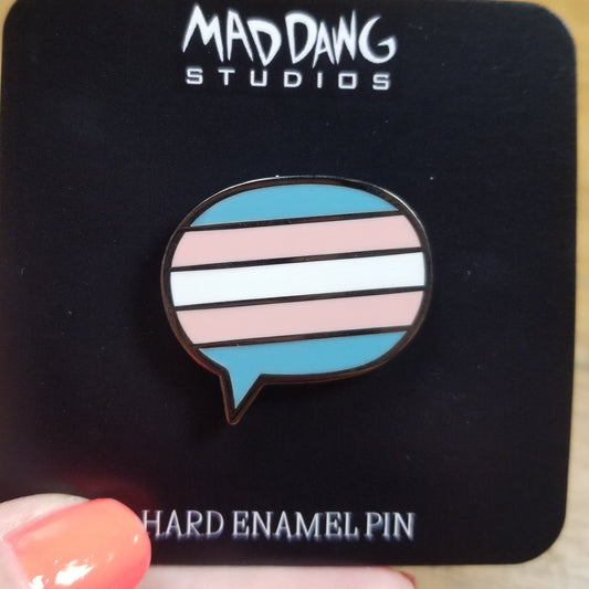 Transgender Pride Flag Speech Bubble ENAMEL PIN