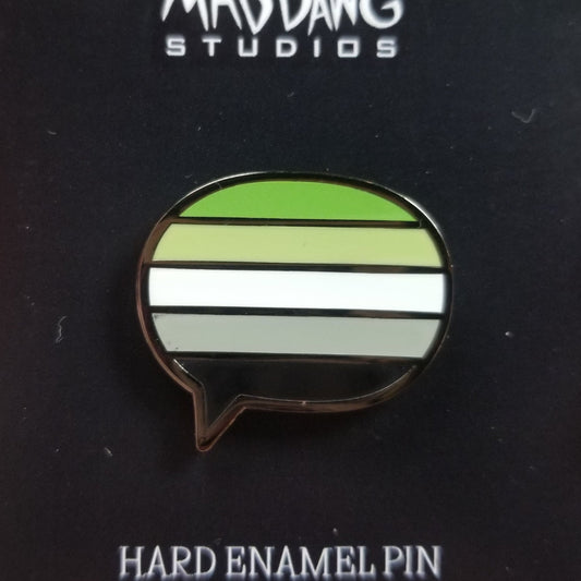 Aromantic Pride Flag Speech Bubble ENAMEL PIN