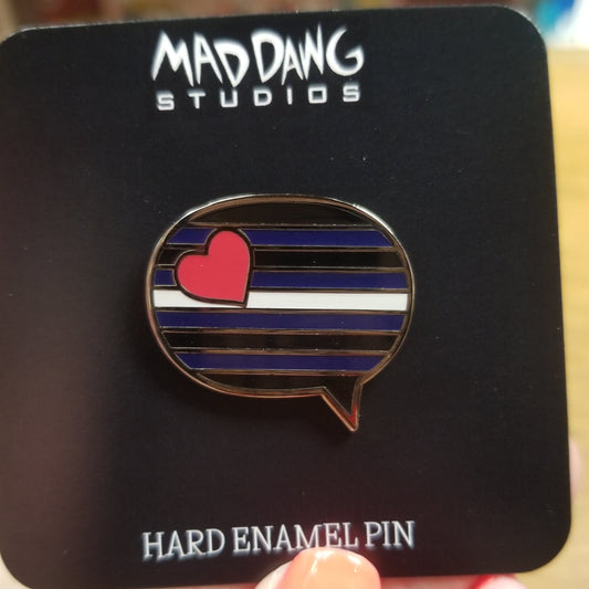 Leather Pride Flag Speech Bubble ENAMEL PIN