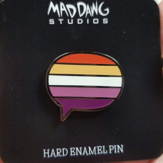 Lesbian Pride Flag Speech Bubble ENAMEL PIN