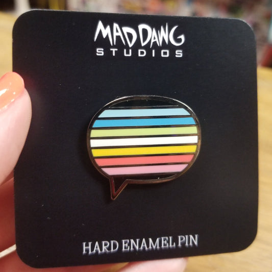 Queer Pride Flag Speech Bubble ENAMEL PIN