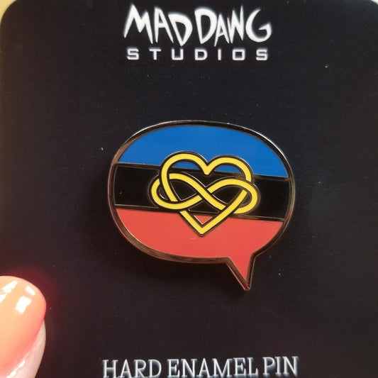 Polyamorous Pride Flag Speech Bubble ENAMEL PIN
