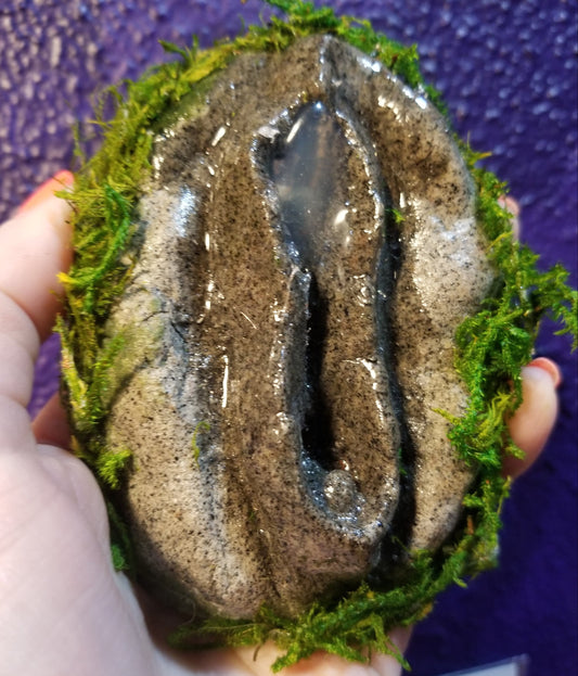 Wet Stoney Moss One-of-a-kind Vulva WALL ART by VULVAR Productions
