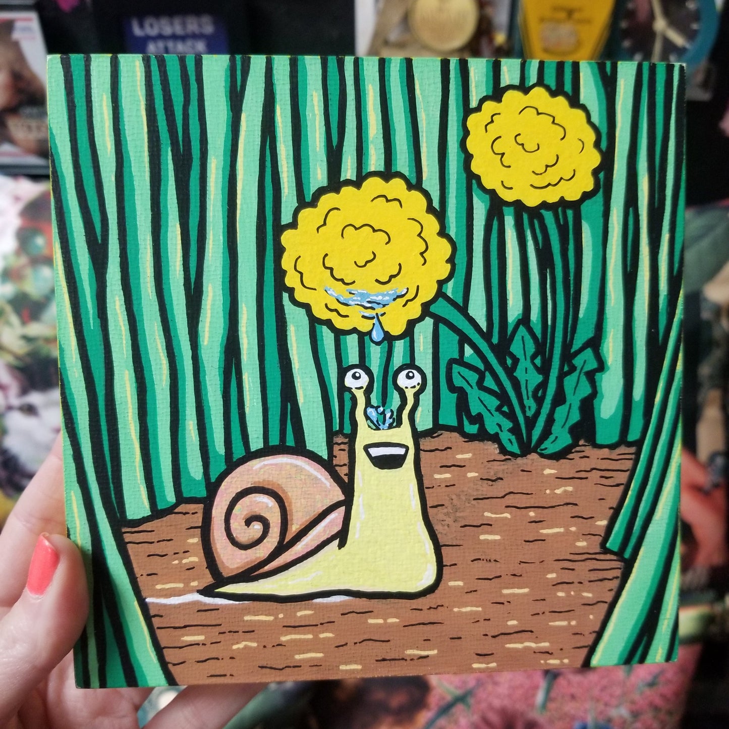 Smiling Snail Painting by @draculadco