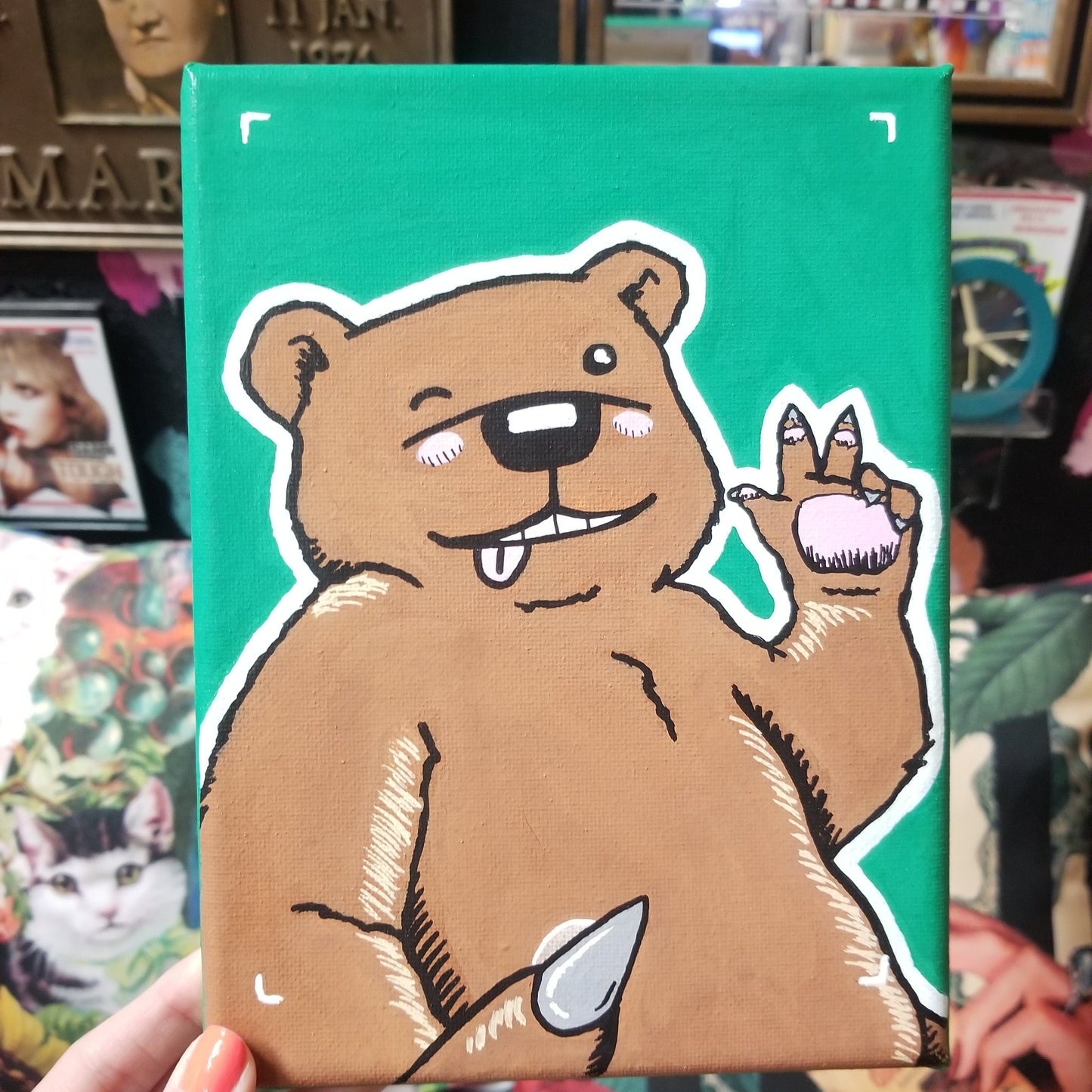 Bear Selfie Painting by @draculadco