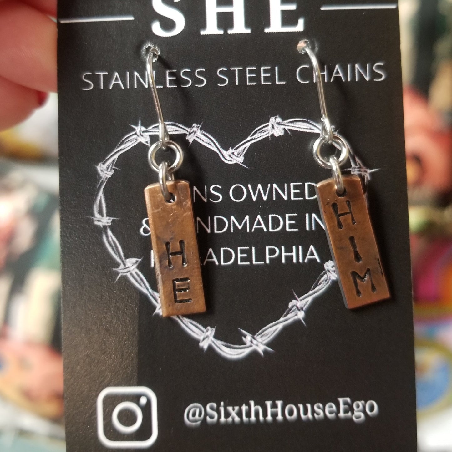 He Him Copper EARRINGS by Sixth House Ego