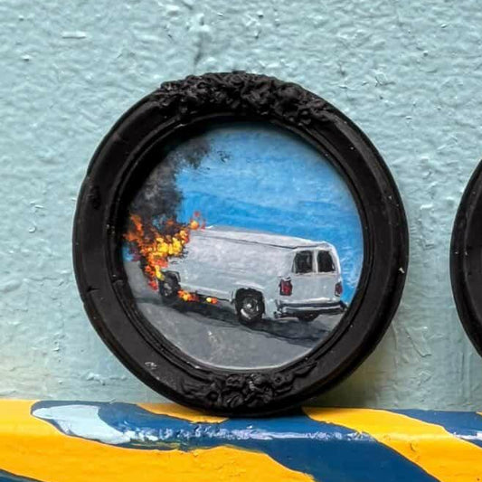 On Fire Small Framed Original PAINTING