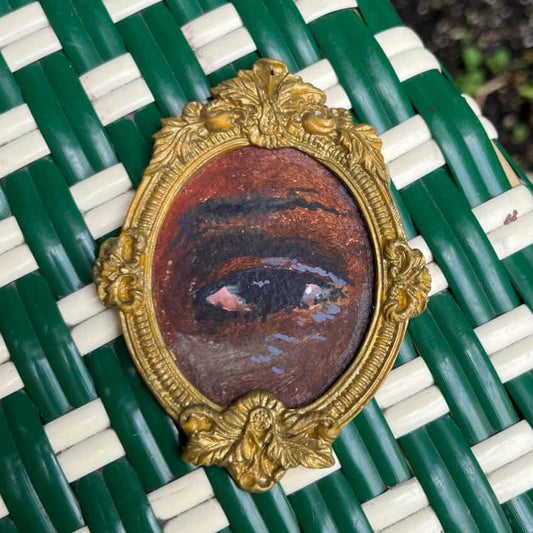 Eye Oval Gold Frame Small Framed Original PAINTING
