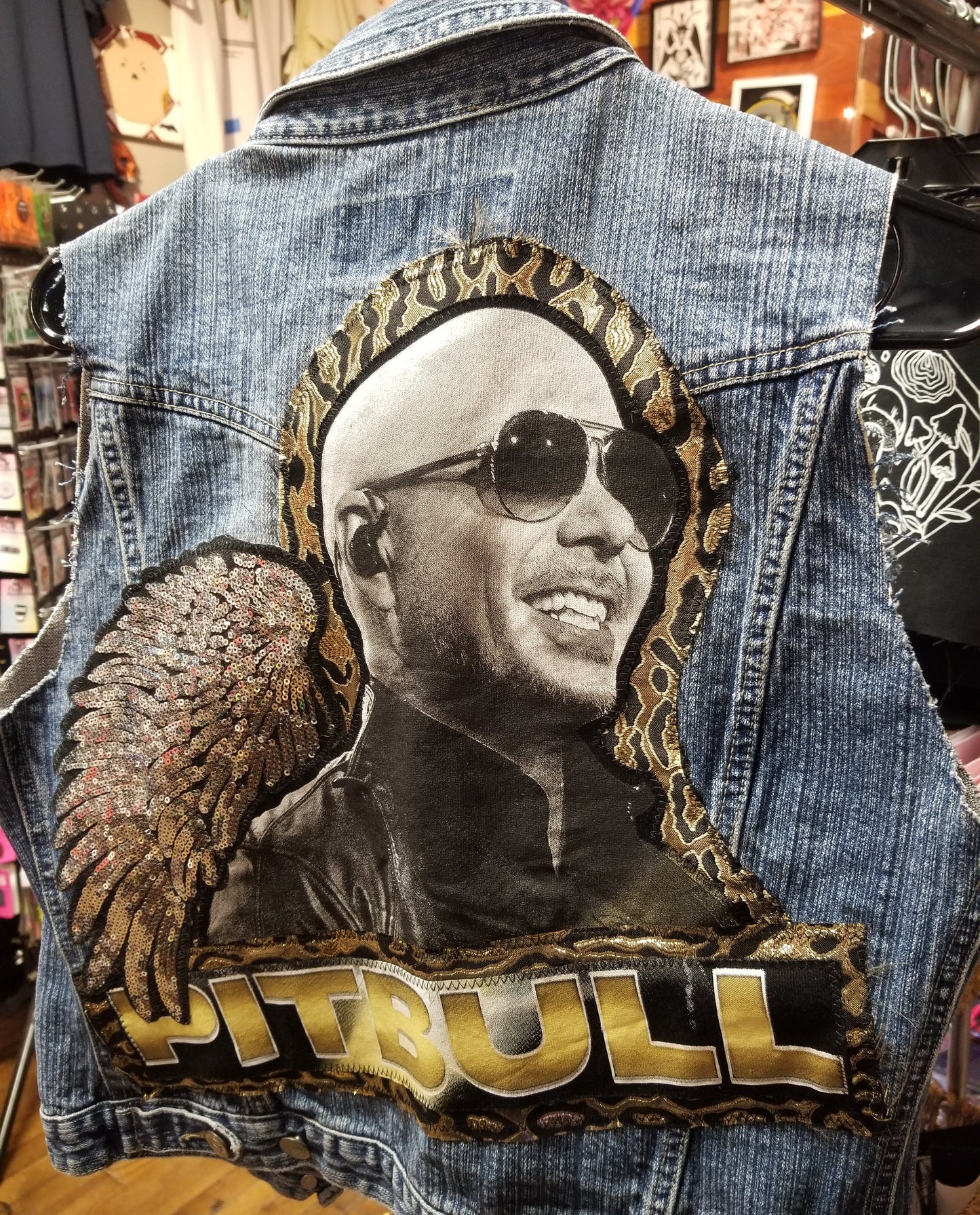 Pitbull Customized Upcycled Denim VEST