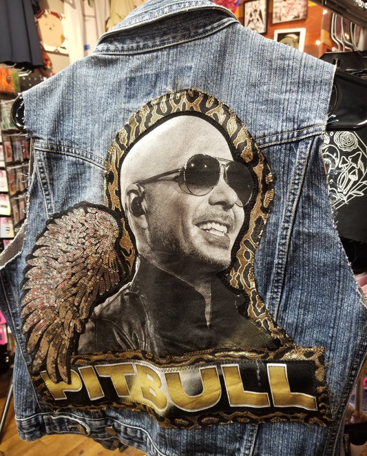 Pitbull Customized Upcycled Denim VEST