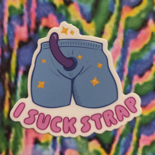 I Suck Strap STICKER