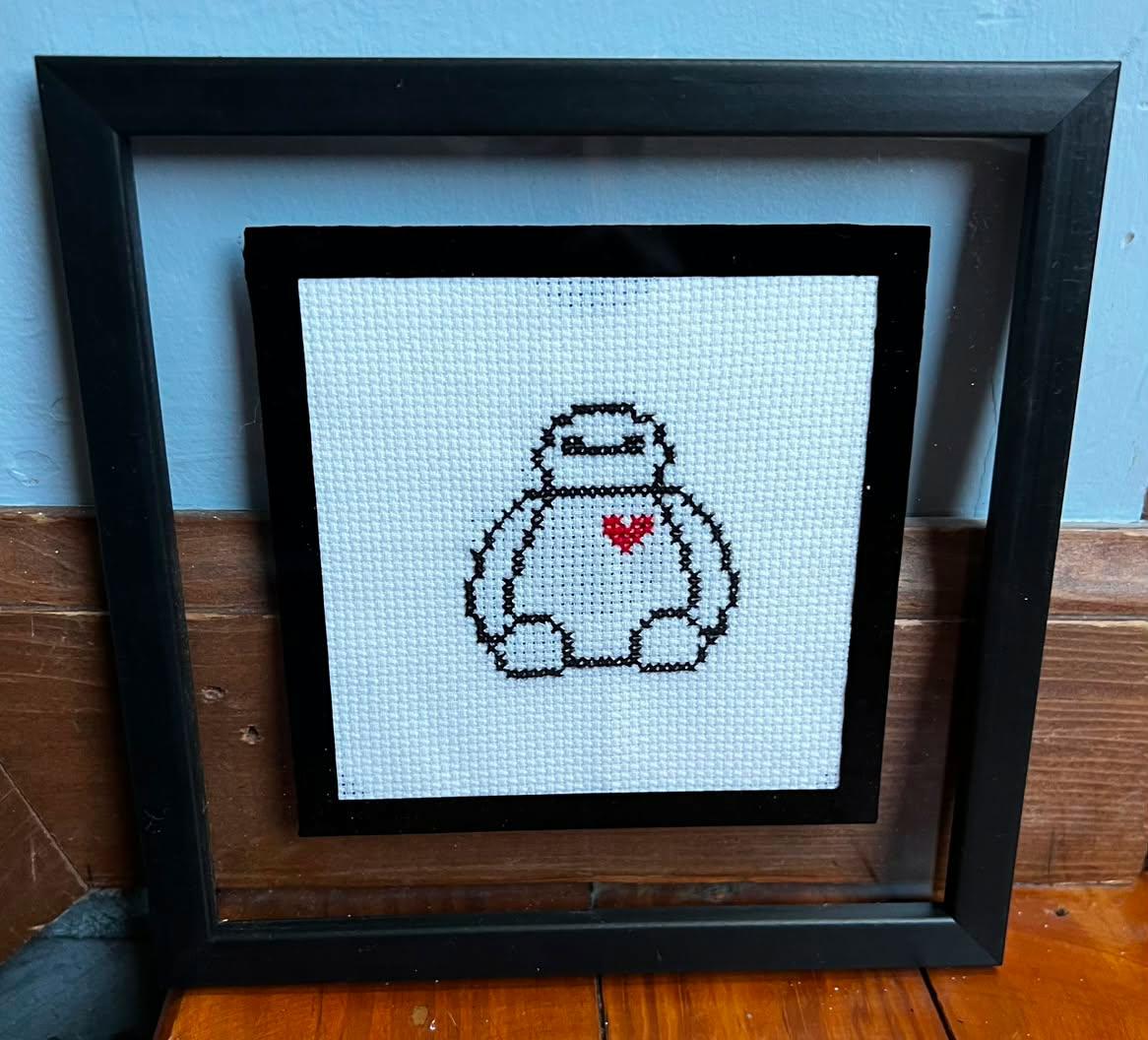 Hearted Framed Cross-Stitch