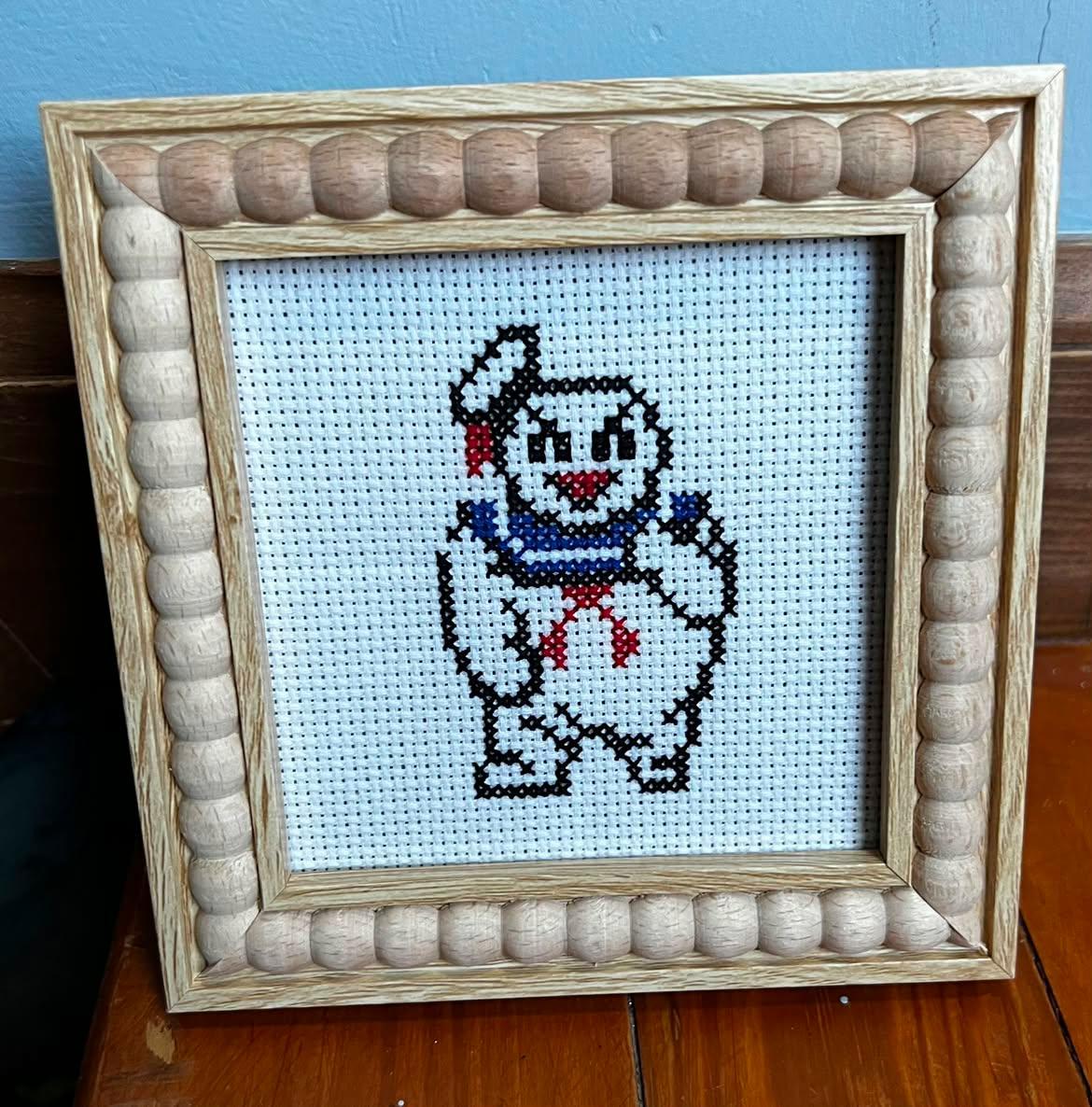 Marshmallow Framed Cross-Stitch