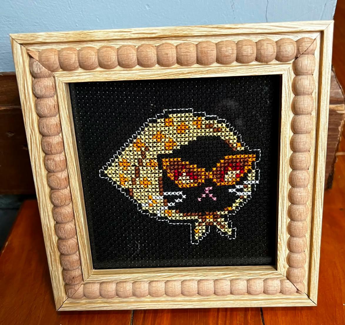 Cat Widow Framed Cross-Stitch