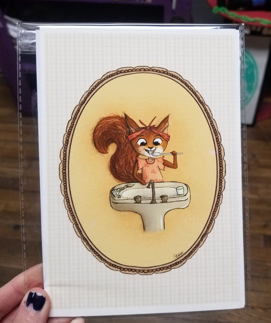 Squeaky Clean Squirrel PRINT