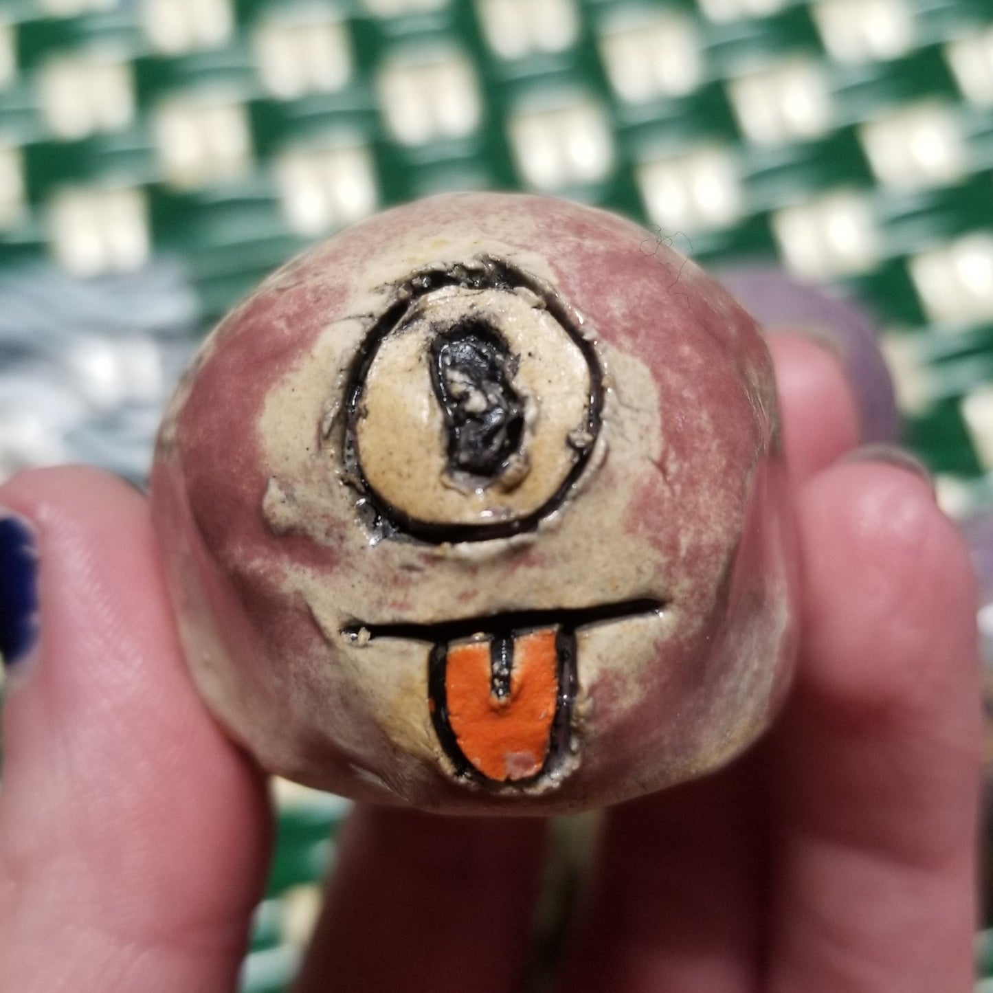 Small Ceramic Face Sculpture by Gloopy Goblin