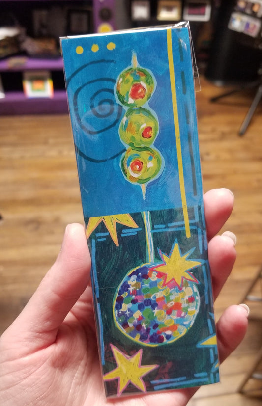 Disco Ball and Olives BOOKMARK by Kennedy Free