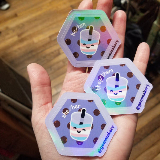 Pronoun Tea STICKER