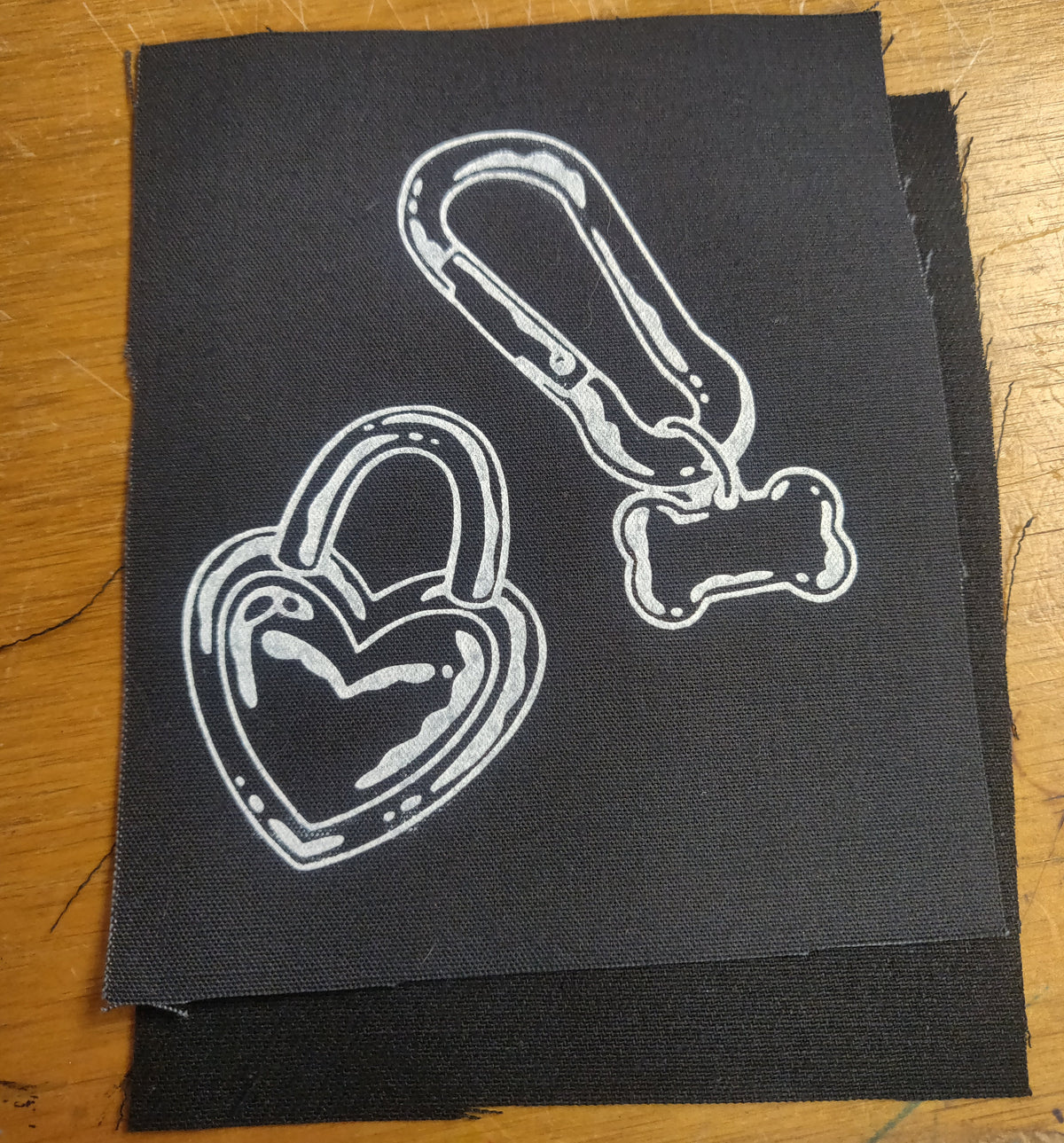 Lock and Puppy Collar Sew-on PATCH