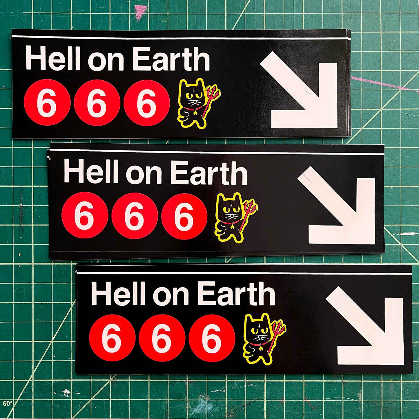 Hell On Earth BUMPER STICKER by the666cat