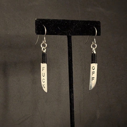 Fuck Off Knife EARRiNGS by Sixth House Ego