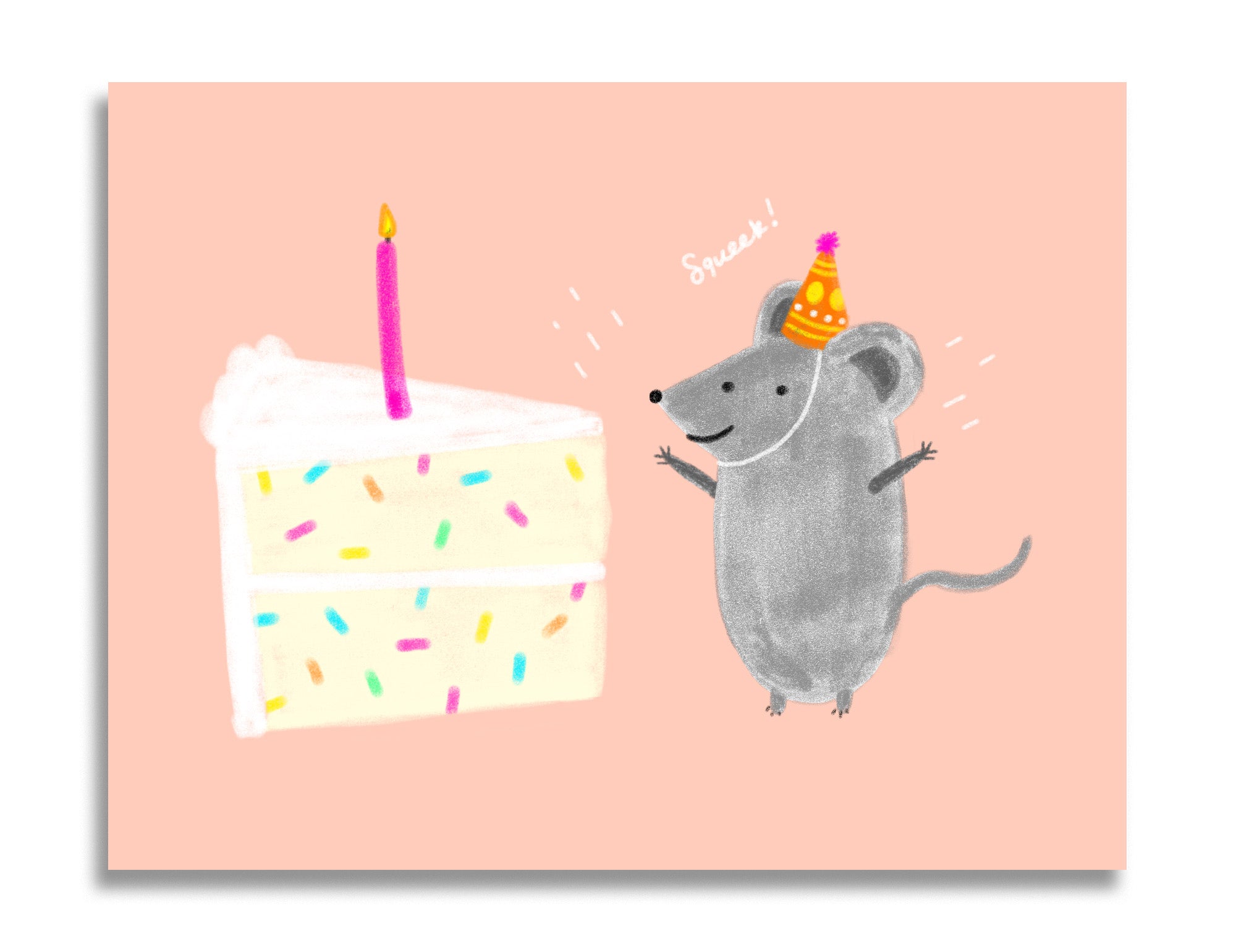 Squeak Birthday Cake Mouse CARD