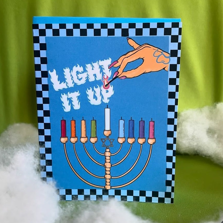 Light It Up Menorah Blank GREETiNG CARDs