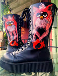 Sexy Furby Hand-painted Faux Leather BOOTS