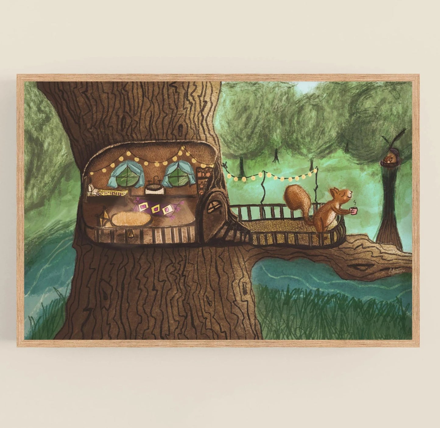 Squirrel Treehouse PRINT