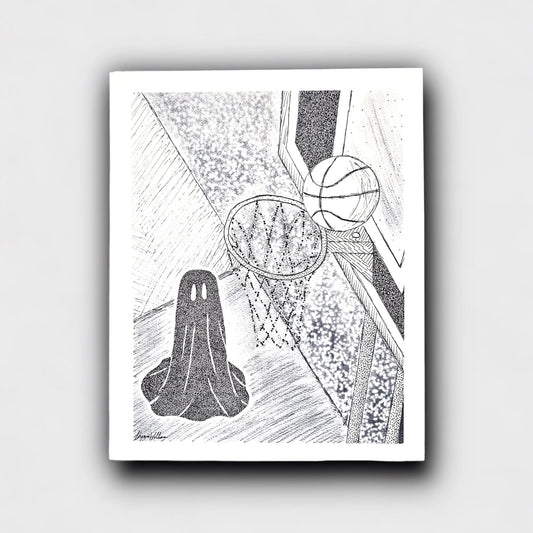 Stuck Basketball Ghost PRiNT by Solo Souls