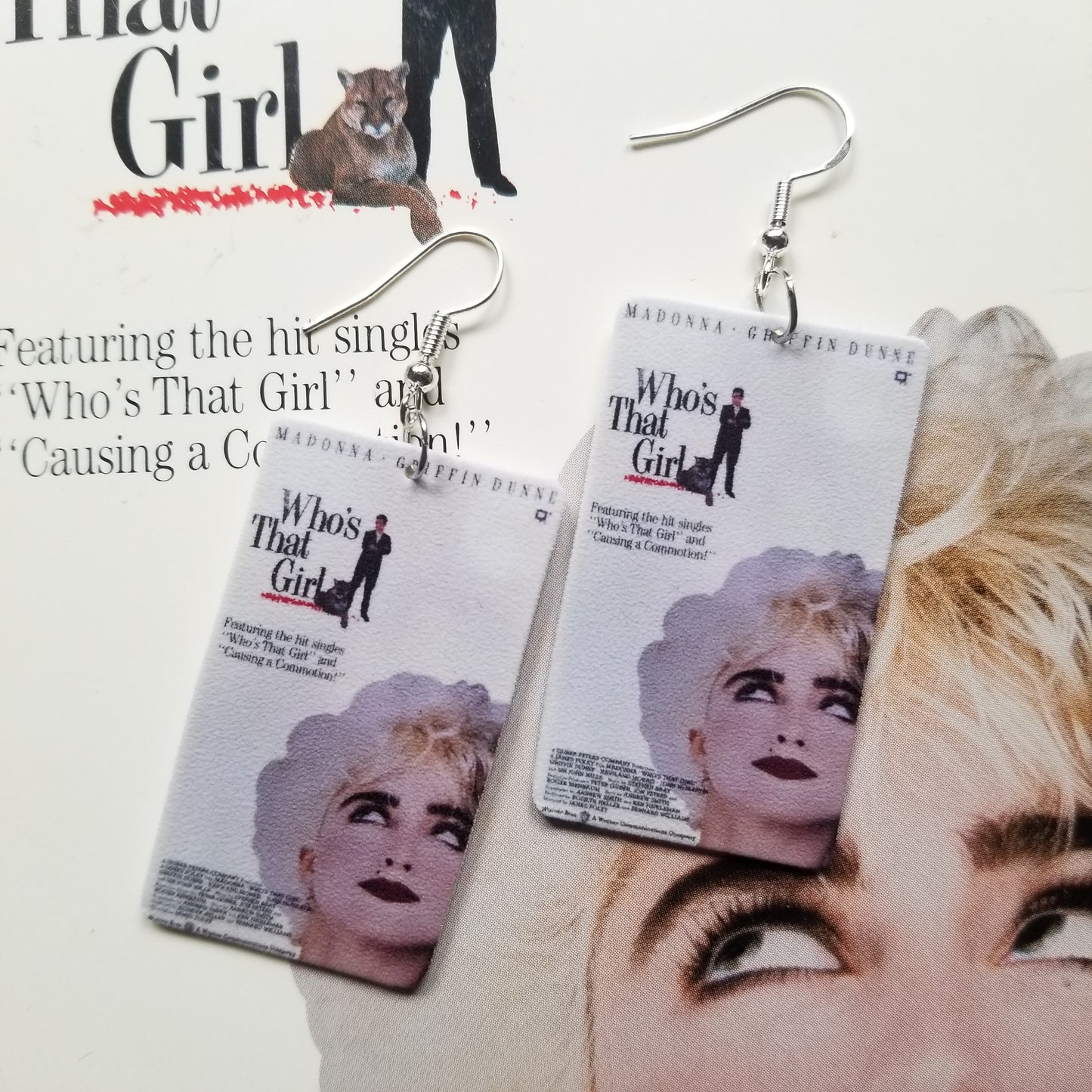 Who's That Girl VHS Cover EARRINGS