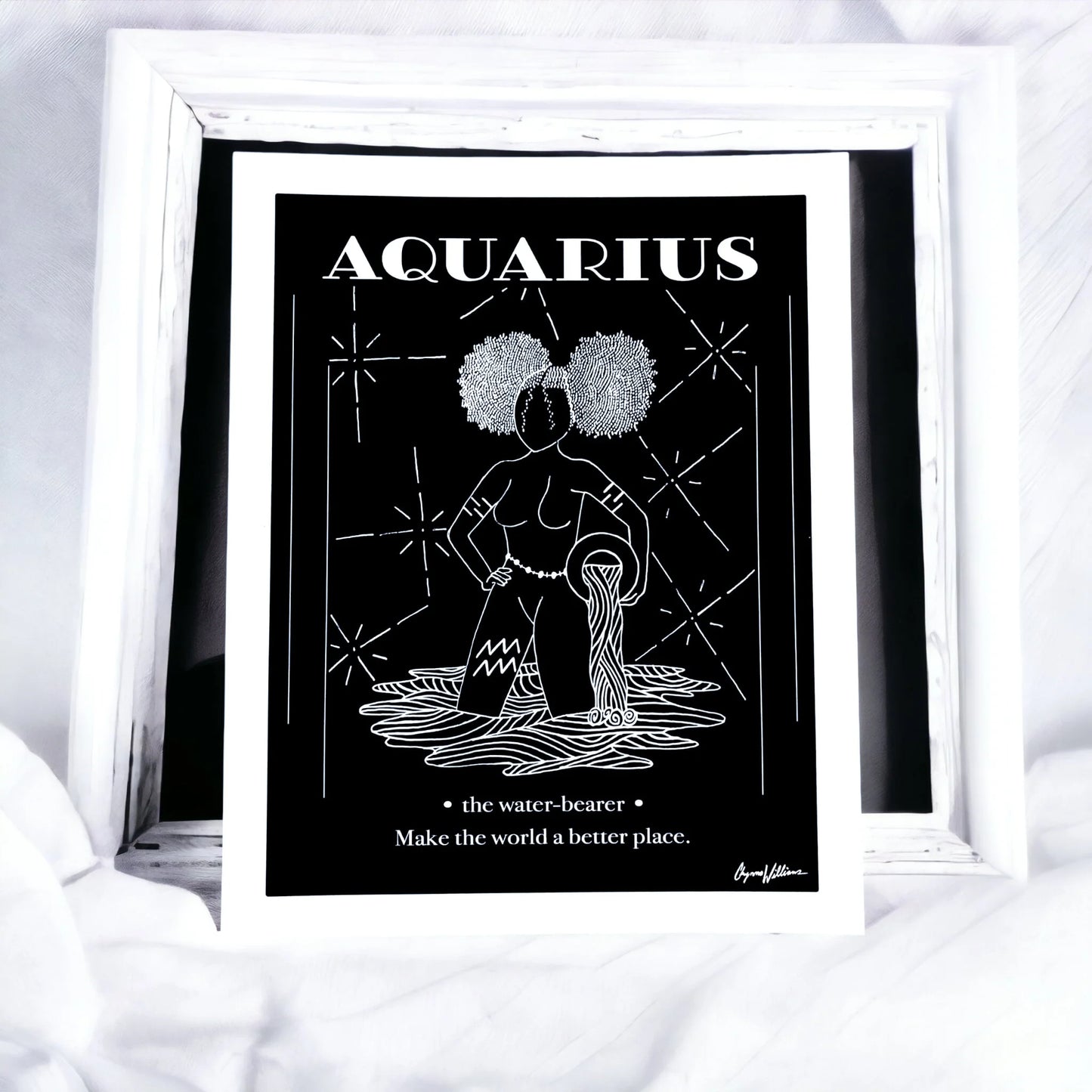 Aquarius Zodiac PRiNT by Solo Souls