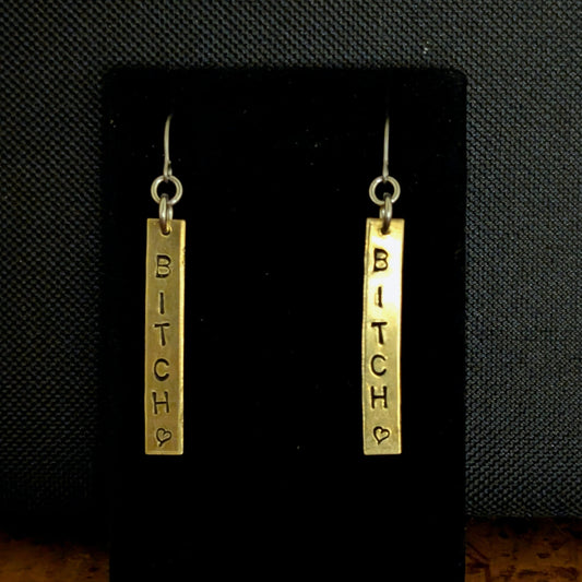 Bitch Brass EARRINGS by Sixth House Ego